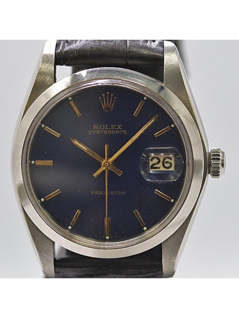 Rolex Oistar Date Precision Hand Wound Navy Dial Watches Mtm Watch